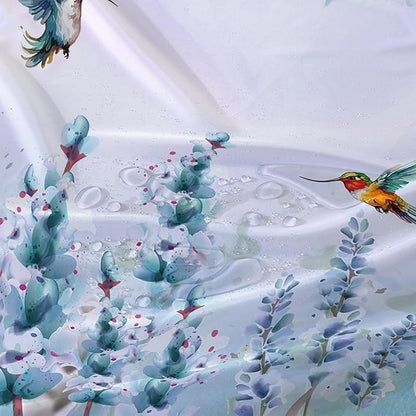 AILONEN Waterproof Floral Shower Curtain for Bathroom,Blue Botanical Wisteria Lavender Flowers Shower Curtain,Watercolor Floral Decor Bathroom Polyester with Grommets and Hooks 48" W*72" H