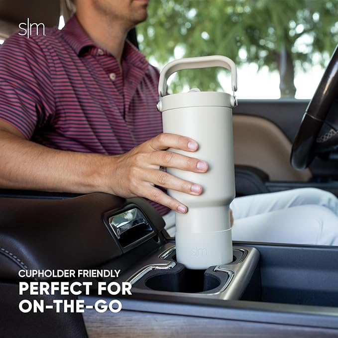 Simple Modern Trek Pivot | 30oz Flip Straw Tumbler with Handle | Water Bottle & Boot | Interchangeable Straw & Chug Lids | Insulated Stainless Steel Jug | Gym Sports Outdoors | Supersonic Blue