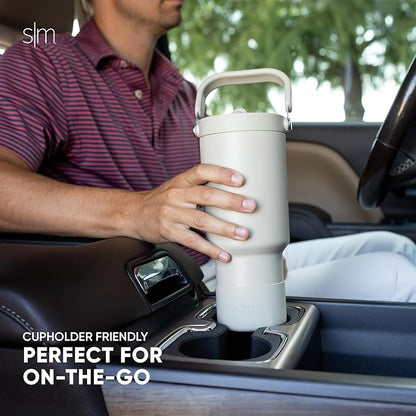 Simple Modern Trek Pivot | 30oz Flip Straw Tumbler with Handle | Water Bottle & Boot | Interchangeable Straw & Chug Lids | Insulated Stainless Steel Jug | Gym Sports Outdoors | Supersonic Blue