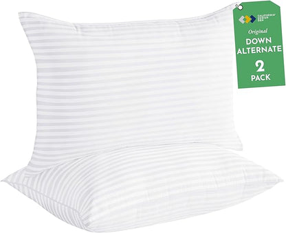 California Design Den 2-Pack Bed Pillows Standard Size Set of 2 for Sleeping, Cooling Luxury Hotel Pillows, for Back, Stomach or Side Sleepers
