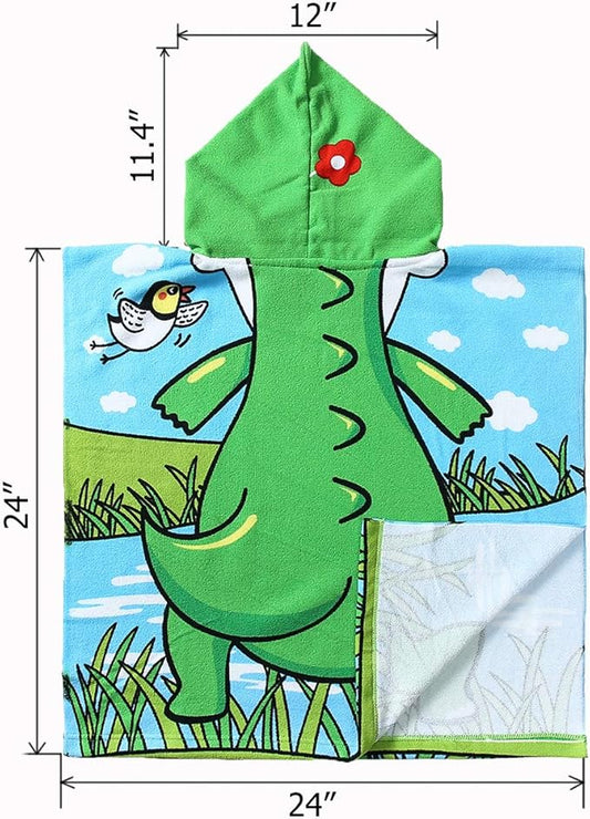 NovForth Kids Beach Towel for Boys Girls, Alligator Hooded Bath Towel Wrap, Toddler Pool Towel with Hood