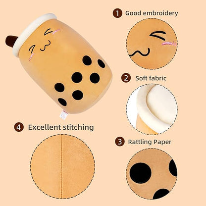 Niuniu Daddy Large Boba Tea Stuffed Animals, 24 + inch Jumbo Boba Plush, Cute Bubble Tea Plushie, Brown