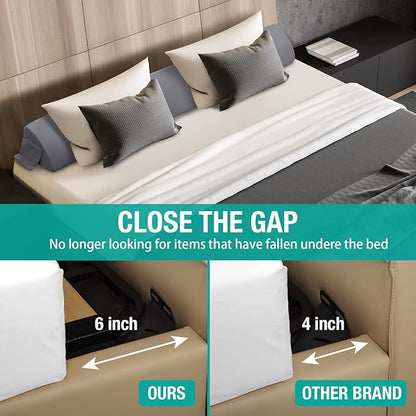 Vekkia Twin Wedge Pillow Headboard/Bed Wedge Pillow for Headboard/Bed Gap Filler/Headboard Pillow,Pillow Wedge for Headboard Gap(0-6"),Stop Loosing Your Pillows,Phone(Gray 39"x10"x6")