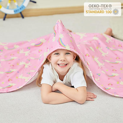 Kids Bath Hooded Towels, Kids Beach Towel for Boys Girls Super Soft and Absorbent, Beach | Pool | Bath | Swim Towels for Baby Kids Ages 0-8, 30X50 in, Unicorn