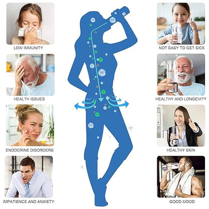 Hydrogen Water Bottle, Portable Rechargeable Hydrogen Water Bottle with SPE PEM Technology Water Ionizer, Generator Improve Water in 3 Minutes for Home Office Travel, Gift for Family