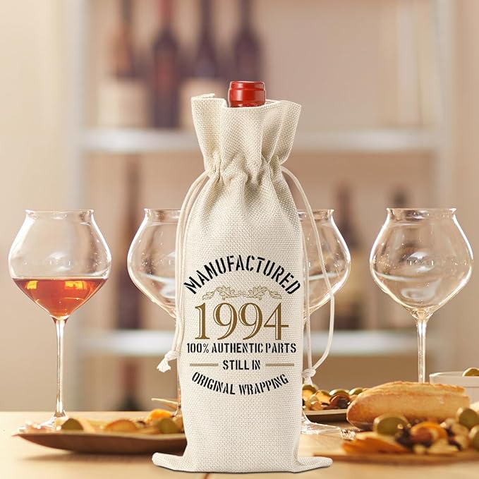 30th Birthday Gifts for Her Women Men, Best Gift for 30 Year Old Man Husband Wife Friends Sisters Girlfriend, Happy 1994 30th Birthday Anniversary Decorations Wine Bag?Wine Gifts Wine Gift Bag