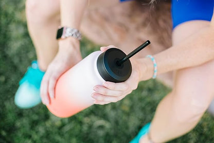 Simple Modern Wide Mouth Lid Leak Proof Straw Chug Handle Flip Fits Summit Water Bottles and Hydro Flask, Tumbler Style, Riptide