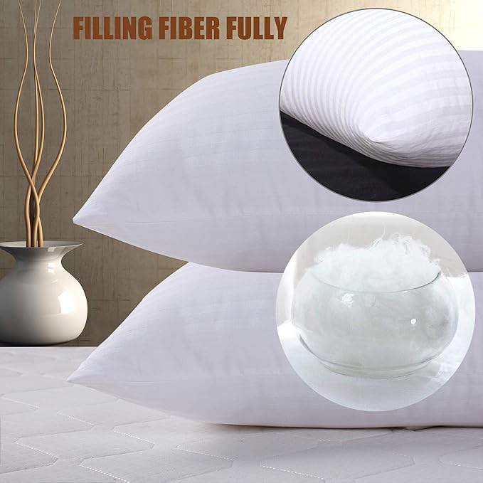 tuphen- Bed Pillows for Sleeping 2 Pack Queen Hypoallergenic, Cooling Gel Pillows Queen Size, Down Alternative Pillows Soft, Hotel Luxury Reserve Collection Pillow, White (King)