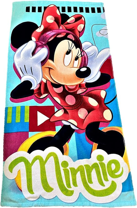 mickeymouse Disney Mickey Mouse Big Mickey on Front and Mickey Hold up Mickey Sign Polka dots Poncho Hooded Towel (Red - 2)