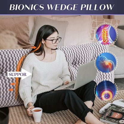 Triangular Wedge Headboard Pillow Large Bolster Bed Rest Reading Pillow Backrest Positioning Support Bolster Cushion with Removable Cover Queen