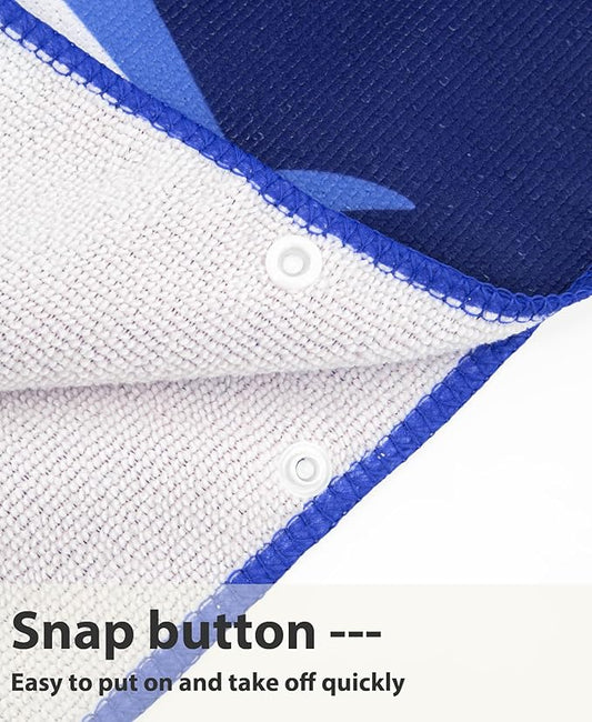 MissShorthair Kids Toddler Poncho Towels, Hooded Beach Towel for Girl&Boy, Surf Poncho Swim Changing Robe Microfiber Bath Towel for 1-3 Years Blue Shark