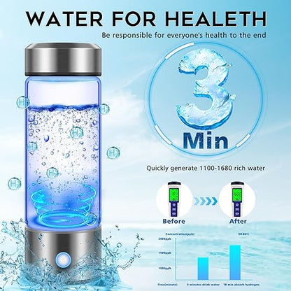 FRAMICS Hydrogen Water Bottle with Gift Box, Portable Hydrogen Water Bottle Generator with PEM SPE Technology, 3Min Quick Electrolysis Hydrogen Water Ionizer Machine for Home Office Travel Exercise