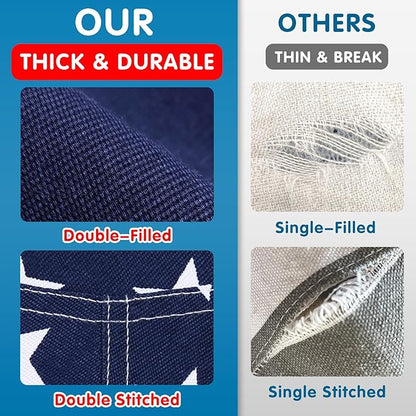 Lukeight Stuffed Animal Storage Bean Bag Chair Cover for Kids, Zipper Beanbag Chair Cover for Organizing Toddler and Kids' Rooms Plush Toys (Stars Navy, Large)