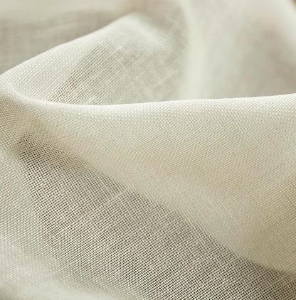 Mengersi Linen Canopy Bed Curtains for Twin,Full,Queen and King Size Bed,Bed Canopy Natural Blended Curtain Panels, 8 Panels Set (All Bed Sizes, Ivory)