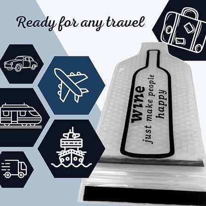 WINEGUARD PRO: [Ultimate 4-Layer] Wine Bottle Protection for Travel. Perfect for Wine Lovers - Durable & Reusable Wine Bags for Travel, Wine Travel Bag Airplane Approed. Pack 5 Set (10 pcs)
