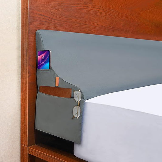 Vekkia King Size Bed Wedge Pillow for Headboard Gap/Extra Wider10 Bed Wedge Gap Filler,Mattress Wedge Fill Wider Gap (0-8") Between Headboard and Mattress(Grey 76"x10"x10")