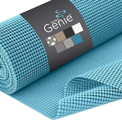 HOME GENIE Drawer Shelf and Cabinet Liner, Durable with Strong Grip, 17.5 Inch x 20 FT, Non Adhesive Liners Protect Kitchen Cabinets and Cupboard, Bathroom Drawers and Shelves, Desks, Teal