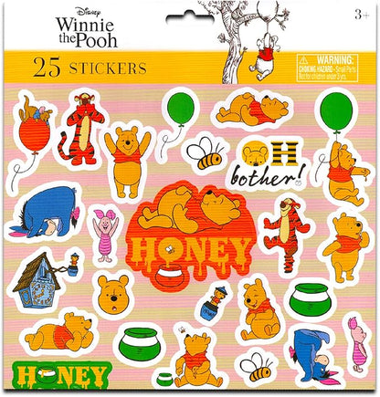 Winnie The Pooh Towels for Babies - Winnie The Pooh Towel Bundle includes Two Winnie The Pooh Hooded Towels, Create-A-Face Sticker Book, More | Winnie The Pooh Towel Set