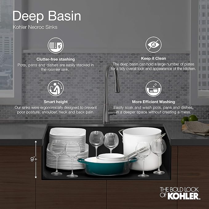 KOHLER K-28000-CM3 Cairn Sink, 27 in, Matte Taupe