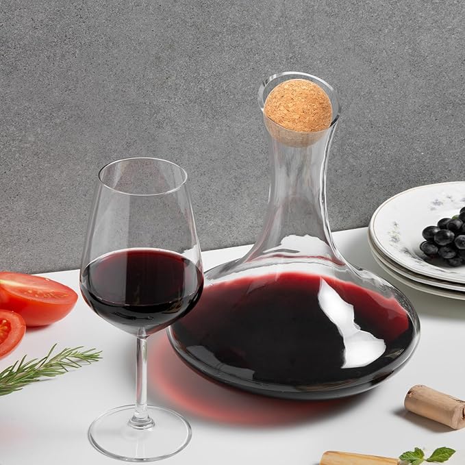 2 Pieces Decanter Stopper, Wine Cork Ball Wooden Cork Ball Stopper for Wine, 2 Inch/ 5.3 Cm Glass Decanter Cork Stopper, Decanter Carafe Bottle Replacement Ball Cork Glass Jar Decanter Ball Stopper