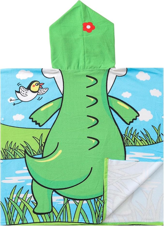 NovForth Kids Beach Towel for Boys Girls, Shell Mermaid Hooded Bath Towel Wrap, Toddler Pool Towel with Hood