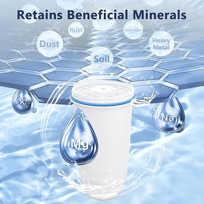 Water Filter Replacement Compatible with Zero Pitcher and Dispenser ZR-001 ZR-017 ZR-004 ZP-006 ZD-013 ZS-008, Multi-Stage Filter System, Reduce Lead, Chromium, and PFOA/PFOS, Pack of 6