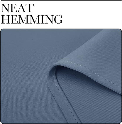 NICETOWN Kitchen Curtains Small Window Curtains & Drapes, Thermal Insulated Solid Grommet Curtain Panels for Cupboard, Loft, Cafe, Dining Room (Stone Blue, 34" W x 45" L, 2PCs)