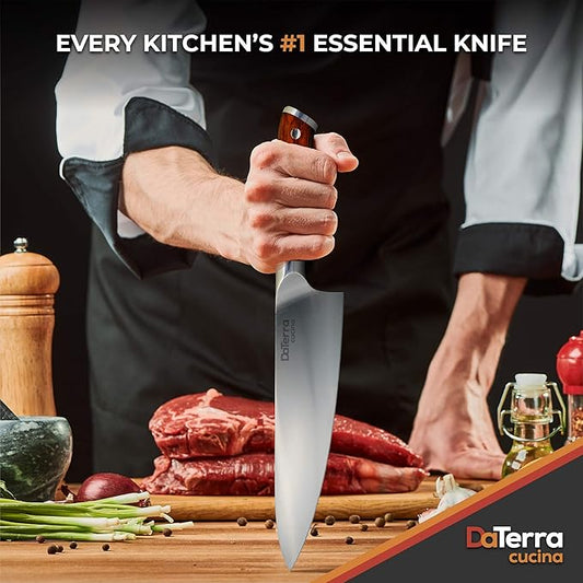 DaTerra Cucina Chef Knife - 8 Inch | Eisenrose - Sharp German Steel - Professional Kitchen Knives