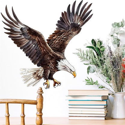Watercolor Style Eagle Wall Decal Animals Wall Sticker Safari Wall Decor for Nursery Kid'sroom School Classroom Livingroom Bedroom Bathroom Decoration (Watercolor Style Eagle 3)