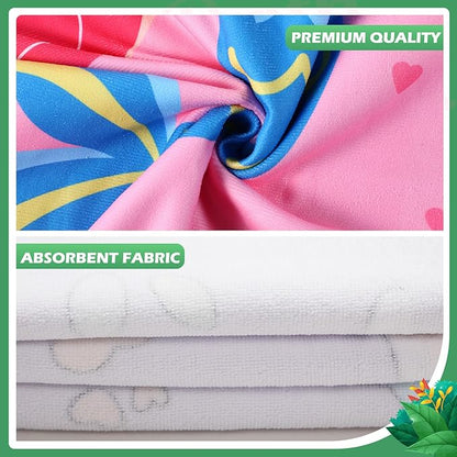 Mixweer 9 Pcs Kids Hooded Towel Mermaid Dinosaur Towel with Hood Baby Bath Towel Wrap Hooded Towels Poncho Pool Bathrobe Summer Gifts for Toddler Boys Girls (Lovely)