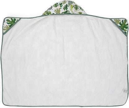 Little Unicorn Cotton Muslin & Terry Hooded Towel, Larger Size 1-6 Years (Tropical Leaf)