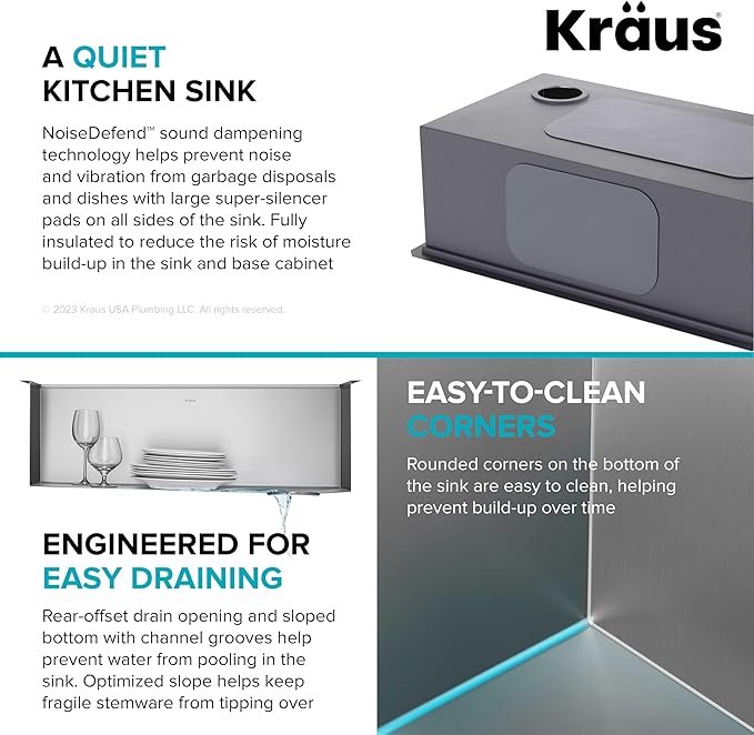 KRAUS KWU110-27 Kore Workstation 27-inch Undermount 16 Gauge Single Bowl Stainless Steel Kitchen Sink with Integrated Ledge and Accessories (Pack of 5)