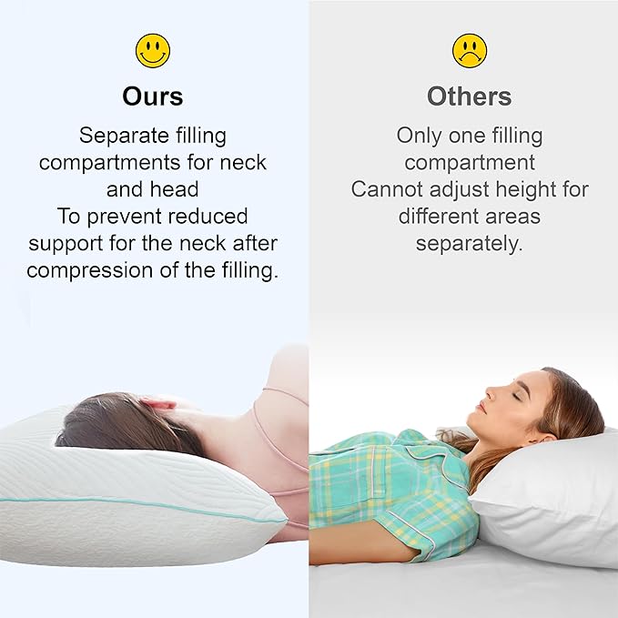 Shredded Memory Foam Pillows Bed Pillows King Size Pillows Set of 2, Summer Cooling Pillows for Hot Sleepers with Washable Pillowcase, and Winter Soft Dual Sided Pillow for Back Sleepers