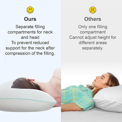 Shredded Memory Foam Pillows Bed Pillows King Size Pillows Set of 2, Summer Cooling Pillows for Hot Sleepers with Washable Pillowcase, and Winter Soft Dual Sided Pillow for Back Sleepers