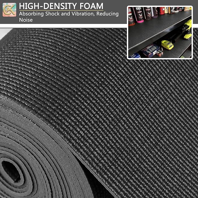 Foam Toolbox Liner Shelf Liner, Thickened Durable Pad Tool Box Mat for Protecting Your Tools, Work Surfaces, Garage, Chest -Black 3mm Thickness, 16 inch*16 ft