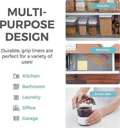 HOME GENIE Drawer Shelf and Cabinet Liner, Durable with Strong Grip, 20 Inch x 20 FT, Non Adhesive Liners Protect Kitchen Cabinets and Cupboard, Bathroom Drawers and Shelves, Desks, Slate Gray