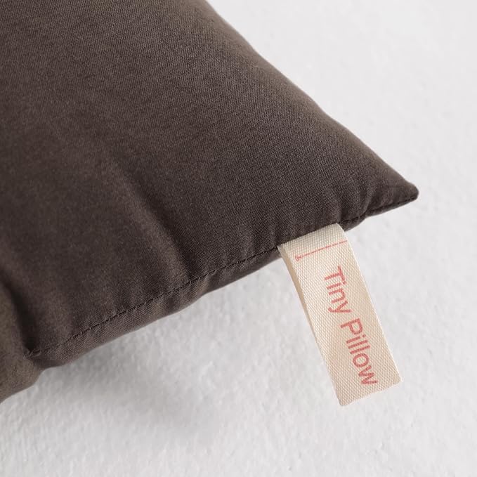 NTBAY Tiny Pillows, Down Alternative 7"x11" Microfiber Mini Pillows for Travel, Pets, Soft Machine Washable Small Pillows for Neck, Wrist, Lumbar and Knee, Dark Brown