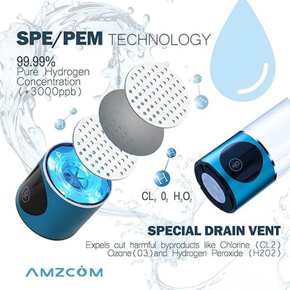 Hydrogen Water Bottle, Hydrogen Water Bottle Generator,3000ppb Pure Hydrogen,Easy to use Portable Water Tumbler with Advanced SPE/PEM Technology,9.5 Oz