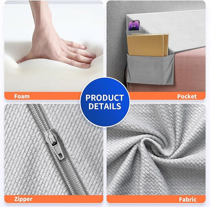 Bed Wedge Pillow for Headboard Gap, King Size (76"x10"x6") Bed Gap Filler Mattress Wedge, Fits Bed Gap(0-8") Between Mattress and Headboard
