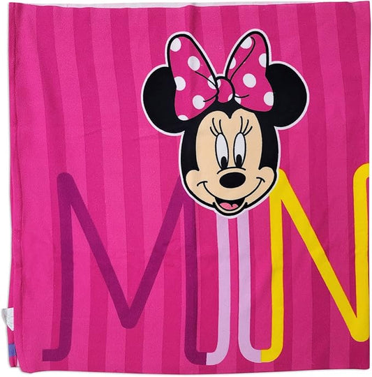 mickeymouse Disney Mickey Mouse Big Mickey on Front and Mickey Hold up Mickey Sign Polka dots Poncho Hooded Towel (Pink - 2)