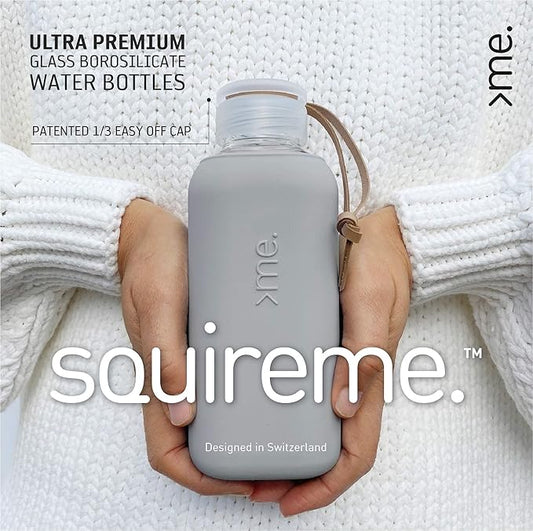 Y1 Borosilicate Glass Water Bottles, Clear Bottle, Reusable, BPA Free, Tumbler, Dishwasher Safe, Drink Container, Silicone Sleeve, Easy-Off Lid, Hot and Cold Liquid, Surf Blue 20oz