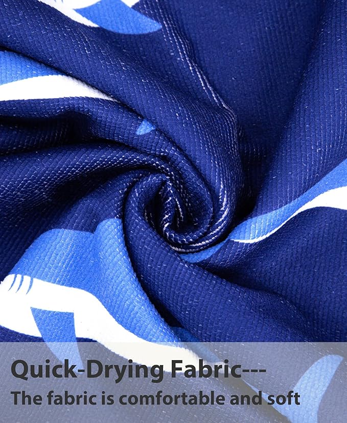 MissShorthair Kids Toddler Poncho Towels, Hooded Beach Towel for Girl&Boy, Surf Poncho Swim Changing Robe Microfiber Bath Towel for 1-3 Years Blue Shark