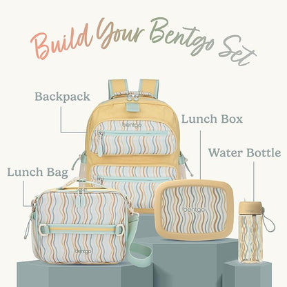 Bentgo Kids Water Bottle (Whimsy & Wonder Collection) - Leak-Proof Durable Tritan 15 oz. Cup for Kids/Toddlers 3+; Flip-Up Safe-Sip Straw for School, Sports, Daycare, Camp & More (Wavy)