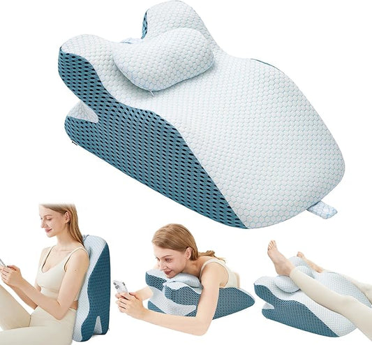 Wedge Pillow, Pillow Wedge with Small Support Pillow Ergonomic Memory Foam Wedge Pillow Comfortable Wedge Pillow for Neck and Back Small Wedge Pillow for Sleeping Reading Back Pain Relief