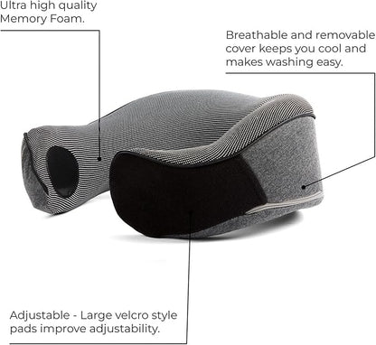 Neck Pillows for Travel - Airplane Pillow – Memory Foam for Kids & Adults – Travel Neck Pillow & Airplane Travel Essentials for Sleeping Support On Flight Or Car (Graphite Grey)