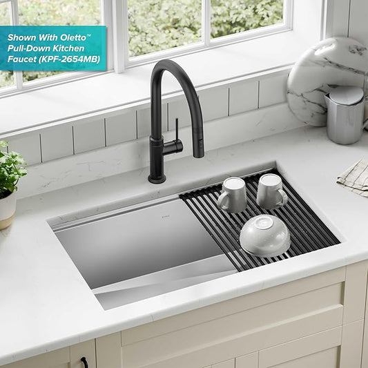 Kraus KWU110-30 Kore Kitchen Single Bowl, 30 Inch, 30"- Workstation Sink
