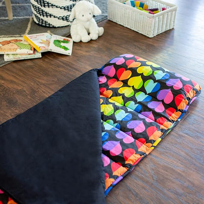 Wildkin Original Nap Mat with Reusable Pillow for Boys & Girls, Ideal for Sleepovers, Equipped with Hook & Loop Fastener, Made from Cotton Blend Materials - Nap Mat for Kids