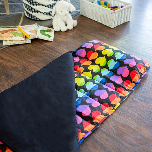Wildkin Original Nap Mat with Reusable Pillow for Boys & Girls, Ideal for Sleepovers, Equipped with Hook & Loop Fastener, Made from Cotton Blend Materials - Nap Mat for Kids