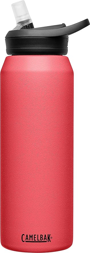 CamelBak eddy+ Water Bottle with Straw 32oz - Insulated Stainless Steel, Wild Strawberry