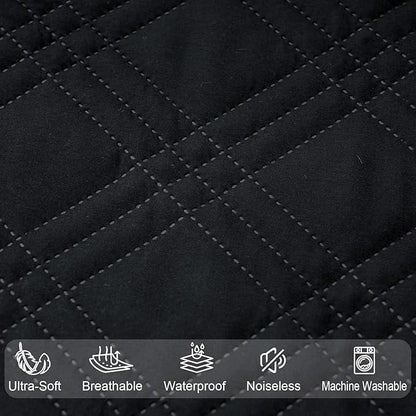 Waterproof Crib Mattress Protector 2 Pack, Ultra Soft Breathable Crib Mattress Pad Cover for Boys Girls Neutral, Fit Standard Crib Mattress and Toddler Mattresses, Black